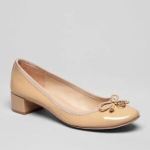 Tory Burch Leather Chelsea Heeled Ballet Flats In Nude Size Women's 5½  ✨ $248